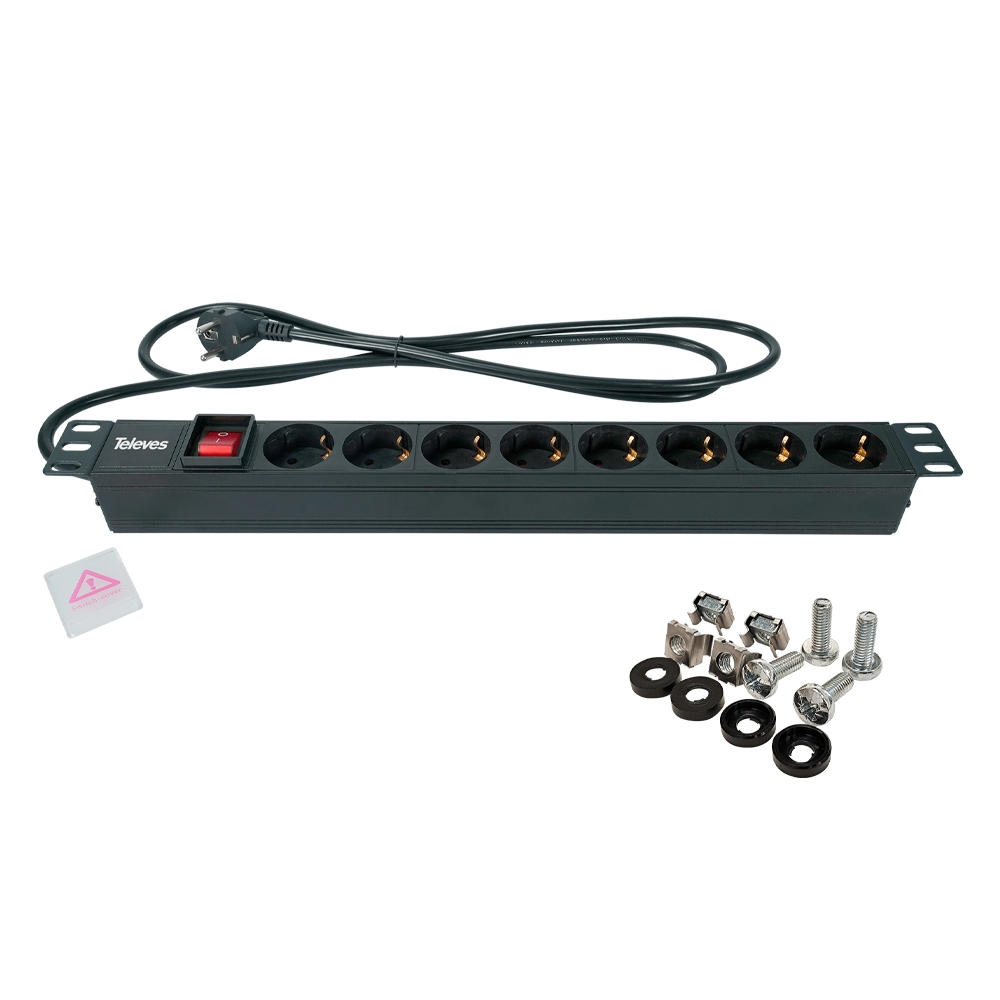 TELEVES 533001 – PDU Πολύπριζο Rack 19" 1U με 8 πρίζες Schuko. - second view