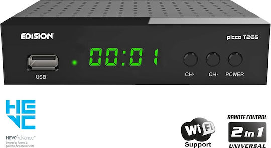 Edision Picco T265 Ψηφιακός Δέκτης Mpeg-4 Full HD (1080p) με Λειτουργία PVR (Εγγραφή σε USB) Σύνδεσεις SCART / HDMI / USB 5200378400760