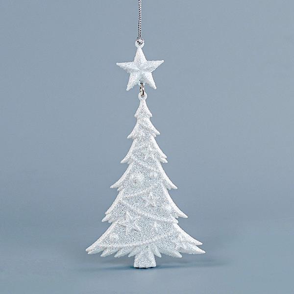 EUROLAMP ΔΕΝΤΡΑΚΙ ΑΚΡΥΛΙΚΟ, ΜΕ ΛΕΥΚΟ GLITTER, 8,5x16cm  600-44616 
