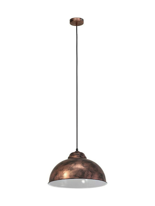 Eglo Truro Vintage Κρεμαστό Φωτιστικό Μονόφωτο με Ντουί E27 σε Χάλκινο Χρώμα Κωδικός: 49248
