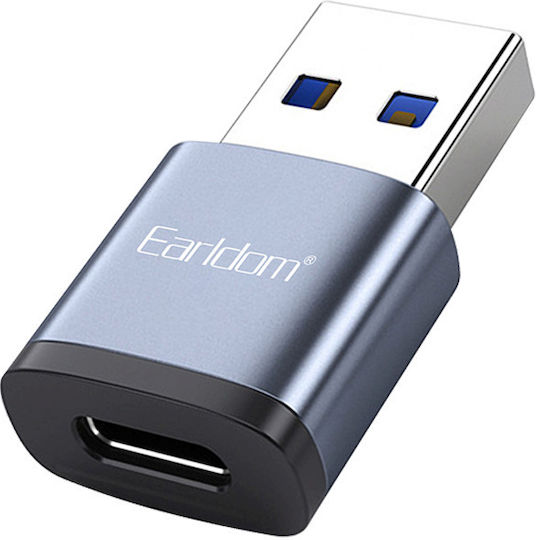Earldom OT61 Μετατροπέας USB-A male σε USB-C female Γκρι - Κύρια εικόνα