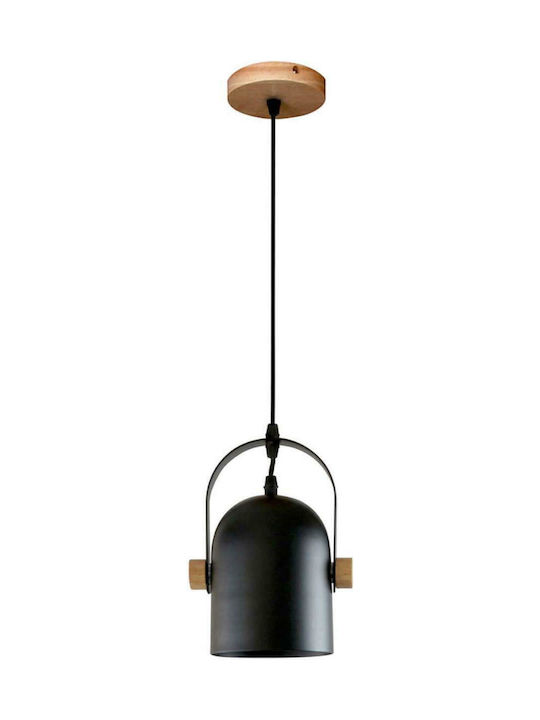Inlight 6130-1 Μαύρο Ρυθμιζόμενο Κρεμαστό Φωτιστικό Μαύρο με Ντουί E27
