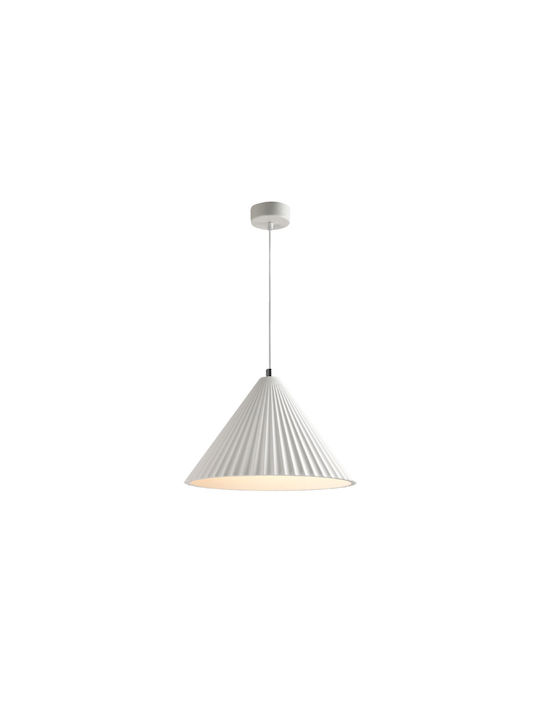 Inlight Κρεμαστό φωτιστικό λευκό από γύψο 1XE27 D:30cm 4065-White - μικρογραφία 2