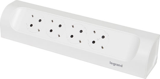 Legrand Γωνιακό πολύπριζο με 4 πρίζες ρεύματος 2Π+Γ για την κουζίνα, Λευκό, Χωρίς καλώδιο 694503 