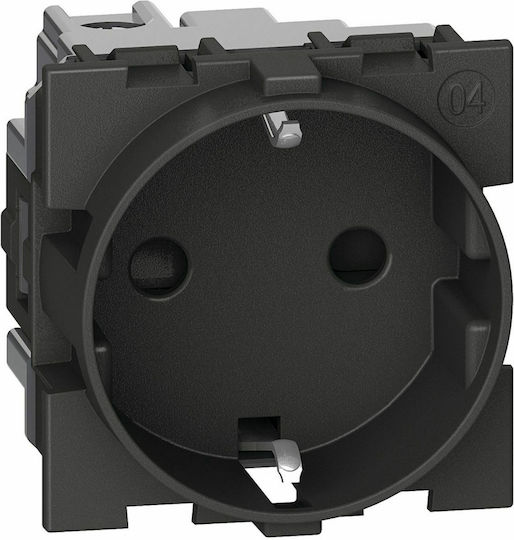 Legrand Living Now Μονή Χωνευτή Πρίζα Ρεύματος Μαύρη KG4141G