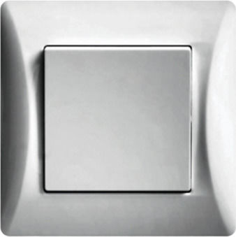 Διακόπτης μονός απλός ασημί LINEME H series 50-00101-5 - Κύρια εικόνα