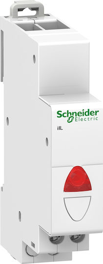 Schneider Electric Μονή Ενδεικτική Λυχνία Πίνακα Κόκκινη 1P A9E18320