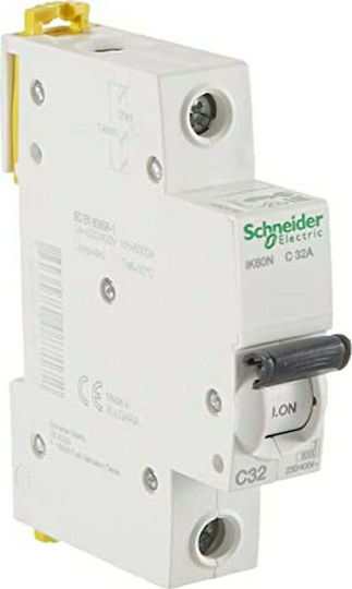 Schneider Electric Αυτόματη Ασφάλεια 32A Μονοπολική C32A 6kA Acti 9 iK60N A9K24132