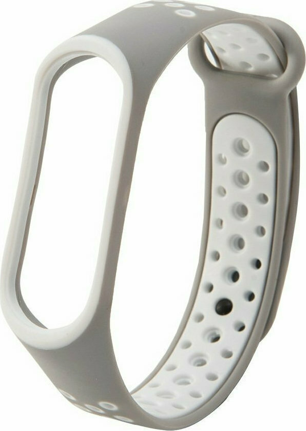 Λουράκι Σιλικόνης Dots (Xiaomi Mi Band 4 / 3) gray-white