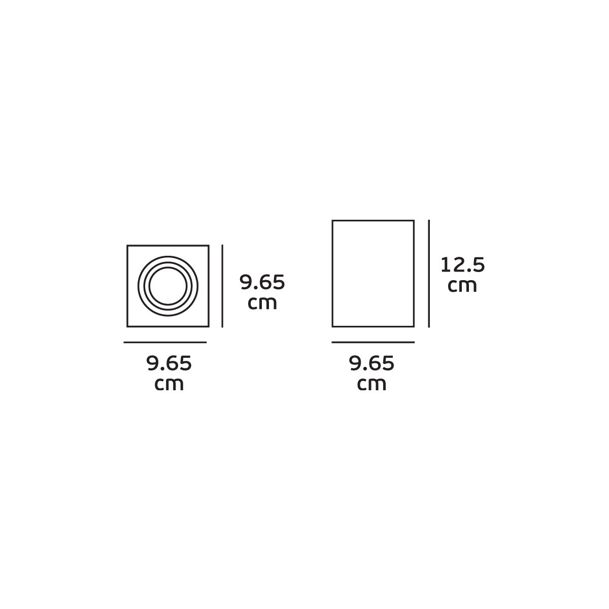 VK Φωτιστικό οροφής κύβος 240V GU10/PAR16 Max 12W (LED) IP20 κινητό 9.65x9.65x12.5cm χάλκινο VK/03081CE/COP 75169-227108 - second view