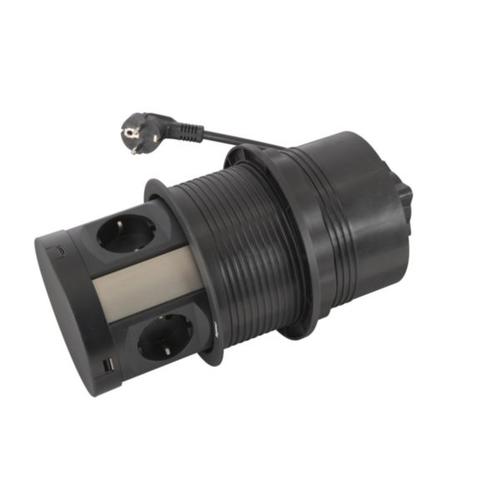 Πολύπριζο Πύργος Φ120mm 4 Σούκο+2 USB A+C Με Καλώδιο 2Μ Incara 654982 - second view