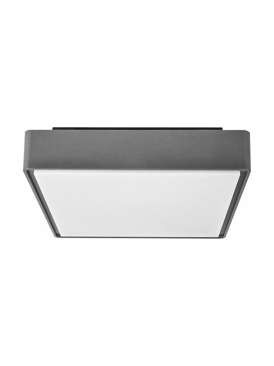 VK Lighting Πλαφονιέρα Οροφής Εξωτερικού Χώρου με Ενσωματωμένο LED σε Γκρι Χρώμα 75169-332692 VK/02066/G/C
