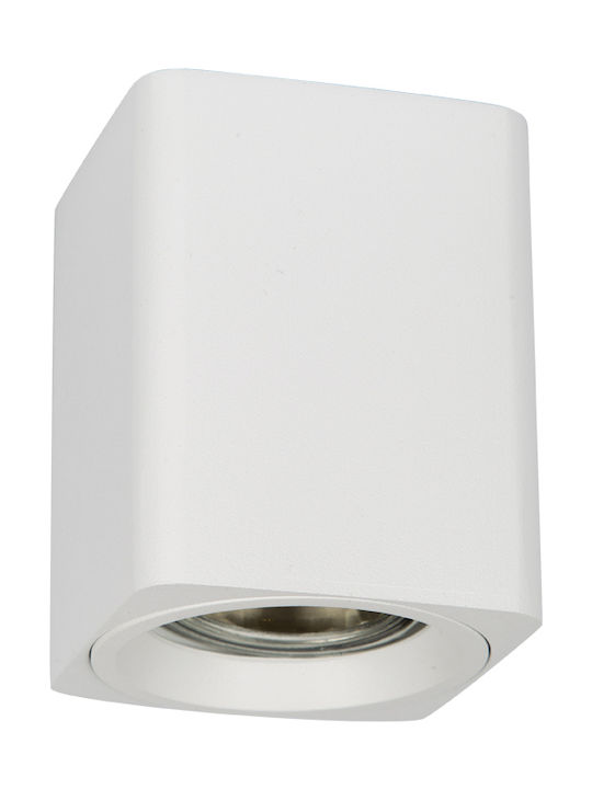 VK Φωτιστικό οροφής κύβος 240V GU10/PAR16 Max 12W (LED) IP20 6.6x6.6x8.5cm λευκό VK/03140/CE/W 75169-384121