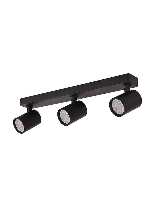 Zambelis Lights Τριπλό Σποτ με Ντουί GU10 σε Μαύρο Χρώμα S106