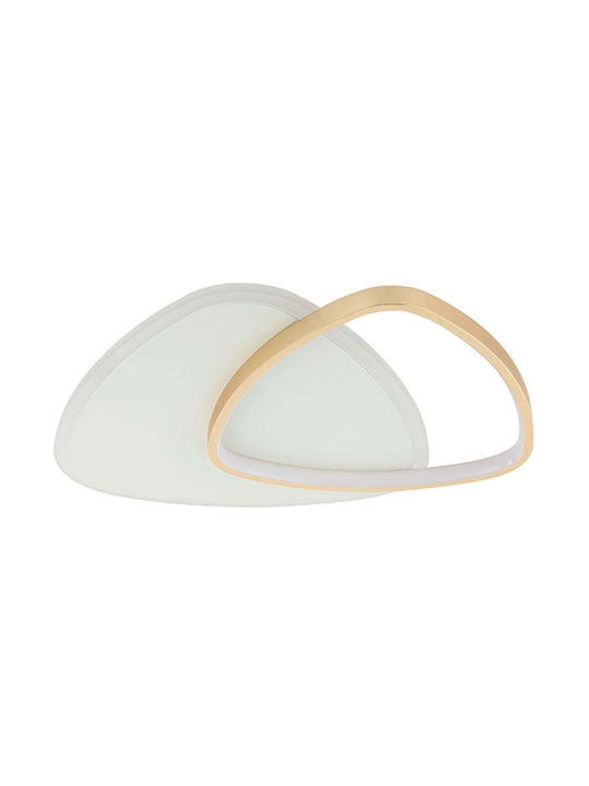 Zambelis Lights Πλαφονιέρα Led Αλουμινίου Χρυσή Ματ/Λευκή Ματ 49x39 Εκ. 23093 - Dimmable