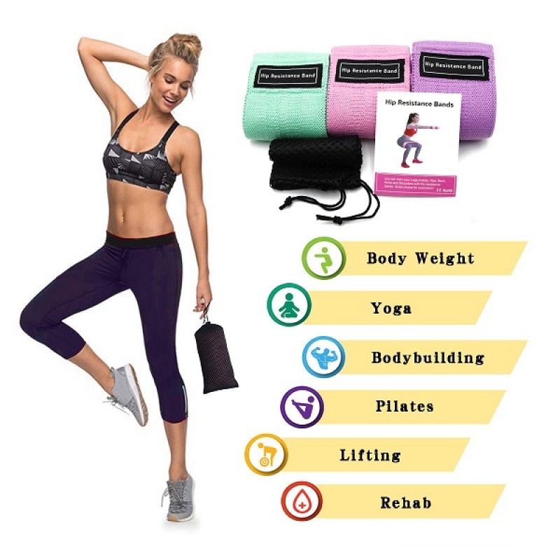 ΖΩΝΕΣ ΑΝΤΙΣΤΑΣΗΣ ΣΕΤ 3 ΤΕΜΑΧΙΩΝ / SF-603 HIP RESISTANCE BANDS (OEM) - second view