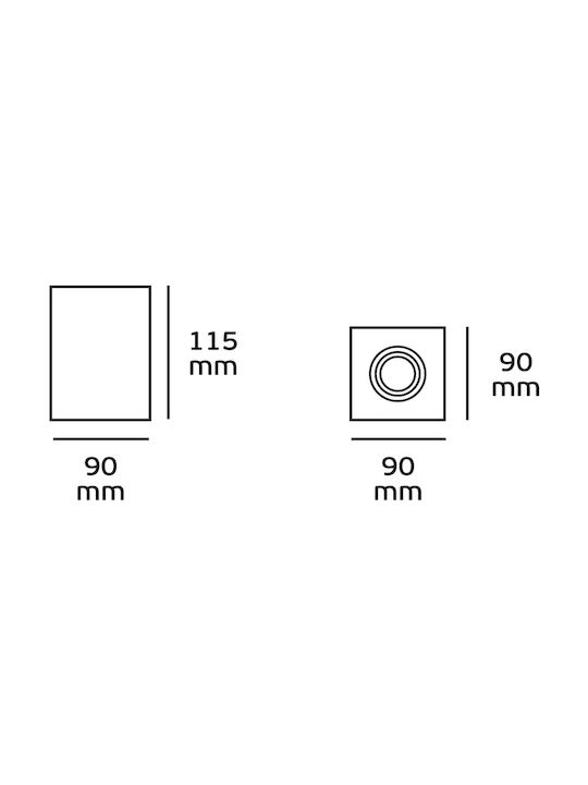 VK Lighting Μονό Σποτ με Ντουί GU10 σε Μαύρο Χρώμα VK/03055/B SKU 75169-214108 - second view