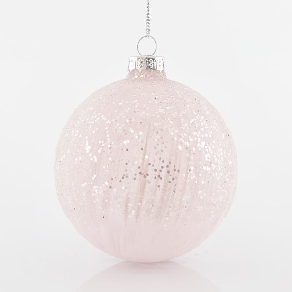 ΜΠΑΛΑ ΓΥΑΛΙΝΗ, ΡΟΖ, ΜΕ GLITTER, ΣΕΤ 4ΤΜΧ, 8CM 600-42309