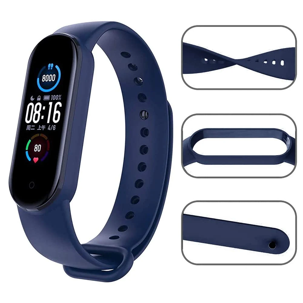 Λουράκι για Xiaomi Mi Band 5/6 Silicone Strap - Midnight Blue - second view