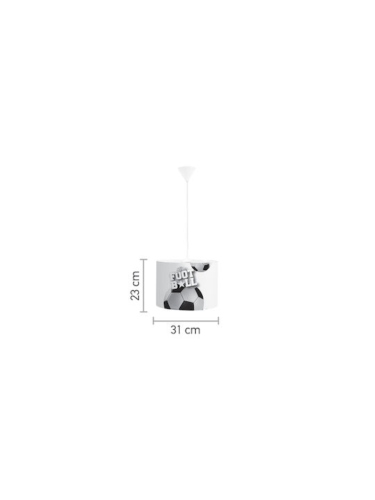 Inlight Μονόφωτο Παιδικό Φωτιστικό Κρεμαστό E27 Φ31x23εκ. Καπελο με Λευκη Αναρτηση 4036 - second view