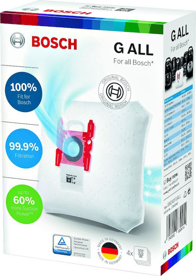 Bosch/Siemens BBZ41FGALL Σακούλες Σκούπας 4τμχ Συμβατή με Σκούπα Bosch / Siemens