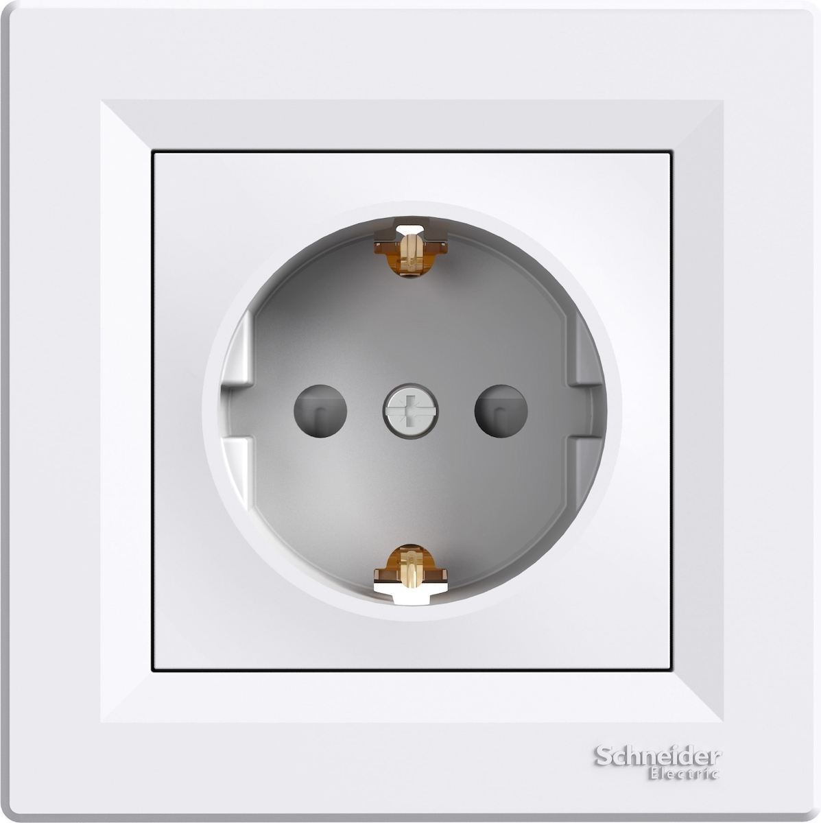 Schneider Electric Asfora Μονή Χωνευτή Πρίζα Ρεύματος Λευκή EPH2900221