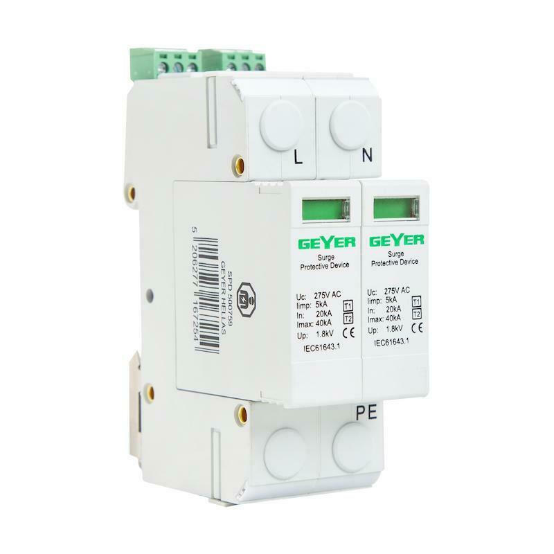 Geyer Αντικεραυνικό Πίνακα Τύπου T1 / T2 Διπολικό 1P+Ν 500759 