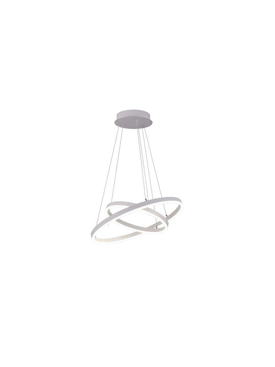 VK Lighting VK/04252PE/W/W/4060 Κρεμαστό Φωτιστικό LED με Θερμό Λευκό Φως Λευκό