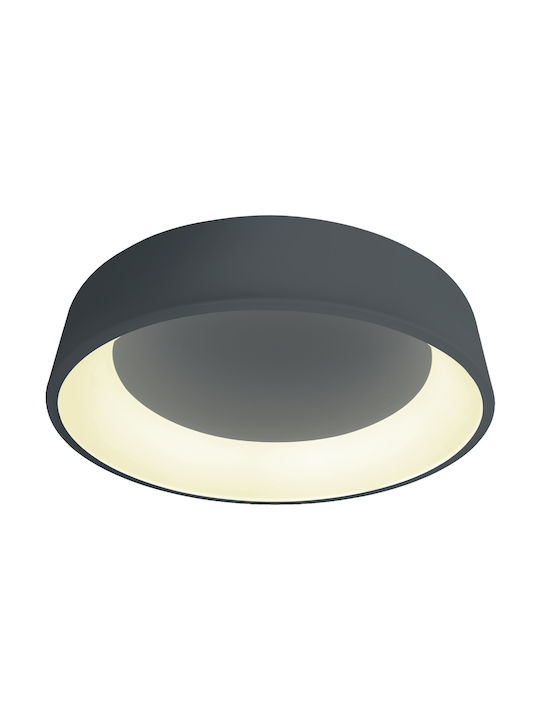 VK Lighting VK/04130CE/ΑΝ/W Μοντέρνα Μεταλλική Πλαφονιέρα Οροφής με Ενσωματωμένο LED σε Γκρι χρώμα 60cm