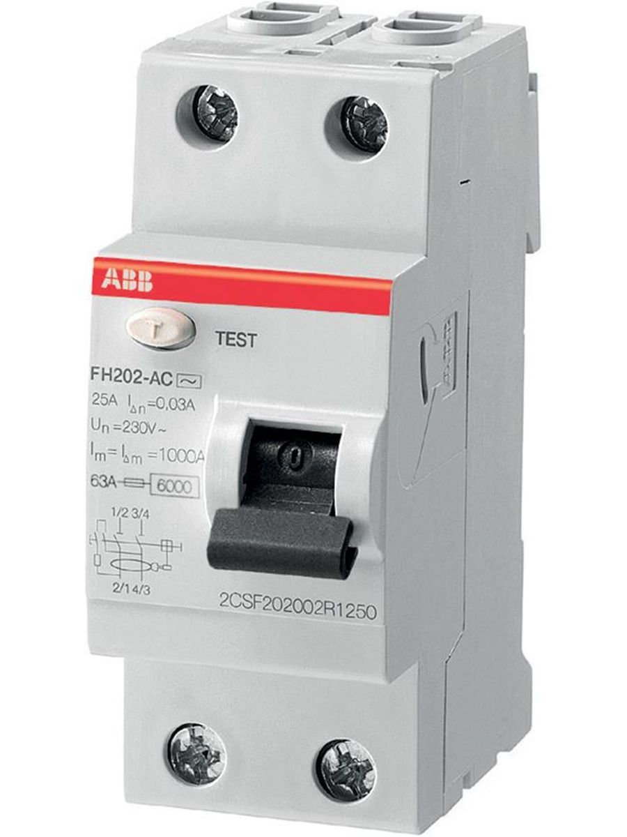 ΡΕΛΕ ΔΙΑΡΡΟΗΣ ΑΒΒ AC 2x40A 30mA Fh202 Ac-40/0,03
