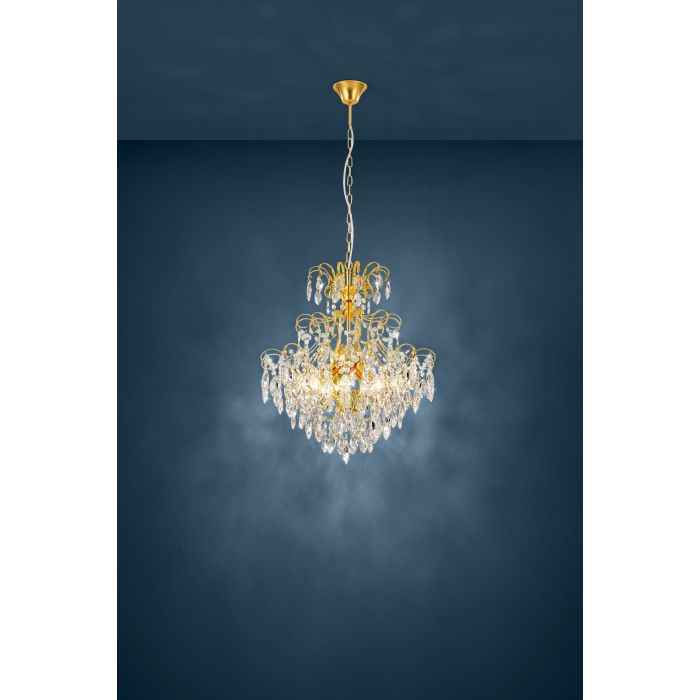 Eglo Fenoullet 1 Πολυέλαιος 5xE14 Ø57.5cm με Κρύσταλλα Χάλκινος 39605