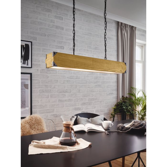 Eglo Harborough Κρεμαστό Φωτιστικό Μοντέρνο LED Ράγα Καφέ 43159