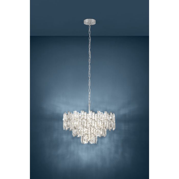 Eglo Calmeilles 1 Πολυέλαιος 10xE14 Ø63cm με Κρύσταλλα Διάφανος 39626