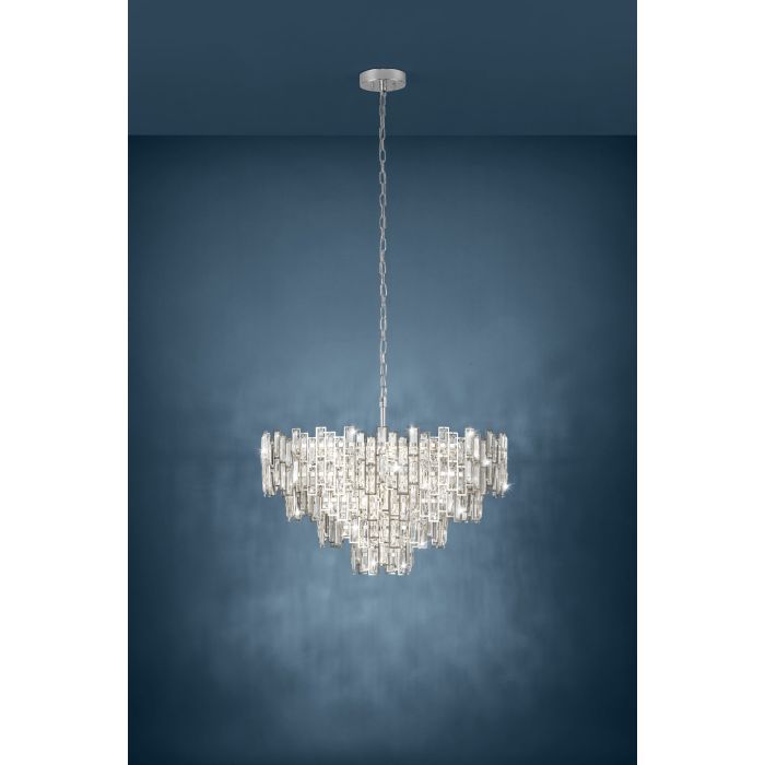 Eglo Calmeilles 1 Πολυέλαιος 10xE14 Ø78cm με Κρύσταλλα Διάφανος 39627 