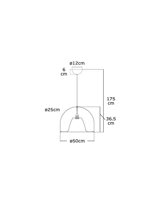 VK Lighting VK/04393/PE/B Μοντέρνο Κρεμαστό Φωτιστικό Μονόφωτο με Ντουί E27 σε Μαύρο Χρώμα - second view