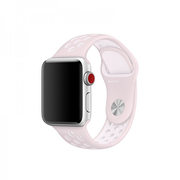 Ανταλλακτικό Λουράκι OEM Softband για Apple Watch 42/44mm (Ροζ-Άσπρο)