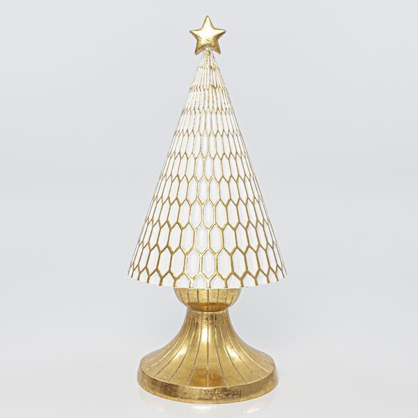 EUROLAMP ΔΕΝΤΡΑΚΙ, ΛΕΥΚΟ ΜΕ ΧΡΥΣΗ ΒΑΣΗ, 13,5X13,5X30,5CM 600-41160