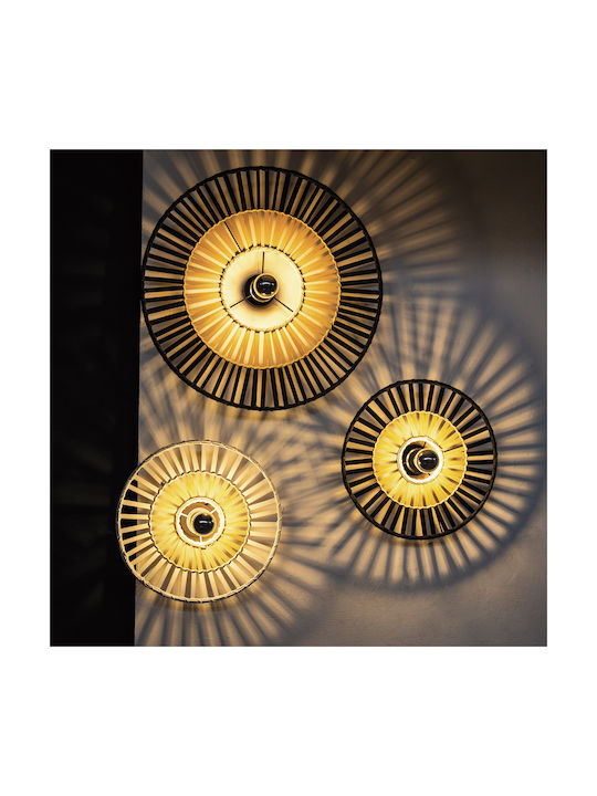 Zambelis Lights Μοντέρνο Φωτιστικό Τοίχου με Ντουί E27 σε Μαύρο Χρώμα Πλάτους 60cm 19252 - second view