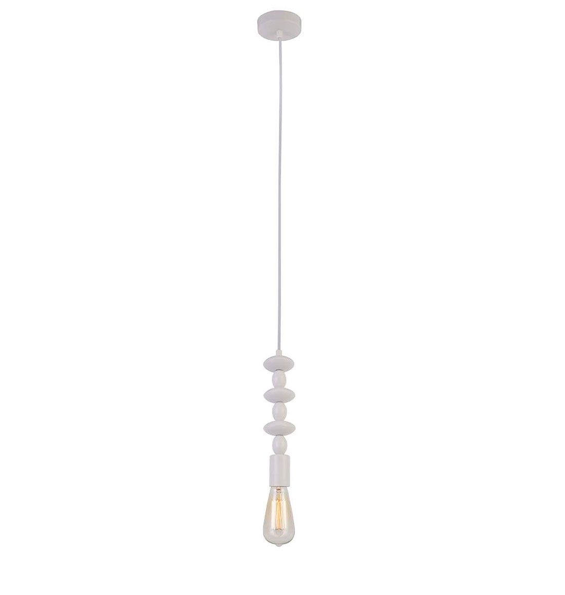 VIOKEF Φωτιστικό κρεμαστό 1X40W E27 230V Λευκό 4163001 MARRI