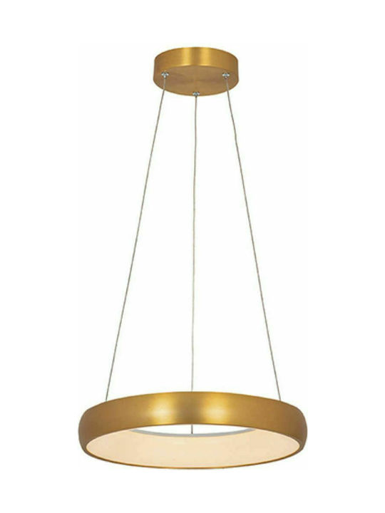 Zambelis Lights Μοντέρνο Κρεμαστό Φωτιστικό Καμπάνα σε Χρυσό Χρώμα 2046