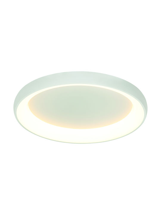 Zambelis Lights Μοντέρνα Μεταλλική Πλαφονιέρα Οροφής με Ενσωματωμένο LED σε Λευκό χρώμα 80cm 2057