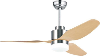 Zambelis Lights 19131 Ανεμιστήρας Οροφής 120cm με Φως και Τηλεχειριστήριο Μπεζ