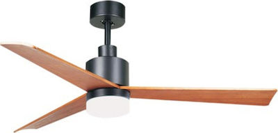 Zambelis Lights 19135 Ανεμιστήρας Οροφής 132cm με Φως και Τηλεχειριστήριο Καφέ