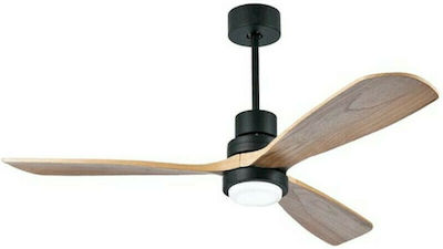 Zambelis Lights 19141 Ανεμιστήρας Οροφής 132cm με Φως και Τηλεχειριστήριο Μπεζ