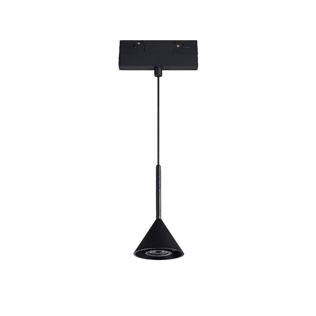 Φωτιστικό κρεμαστό μαγνητικής ράγας 48V, LED 6w, 3000K, 587lm, 24°, CRI>90, IP20, μαύρο VK/04382/CE/B