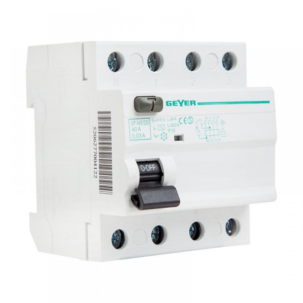 ΡΕΛΕ ΔΙΑΦΥΓΗΣ 4P (3 ΦΑΣΕΙΣ + N) 40A/30mA 6kA EF440DG