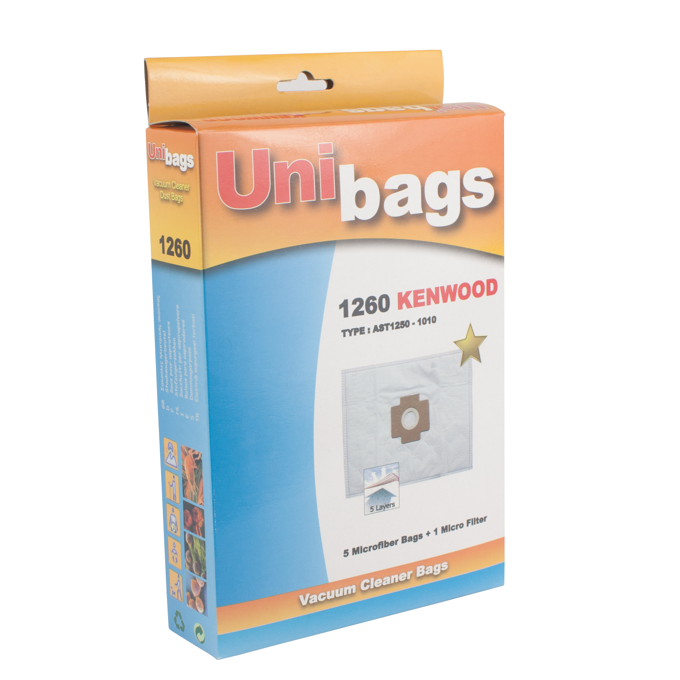 Σακούλες για KENWOOD, ALASKA, ARIETE, CLATRONIC. Unibags