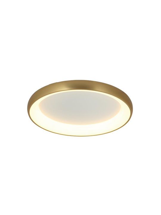 Zambelis Lights Μοντέρνα Μεταλλική Πλαφονιέρα Οροφής με Ενσωματωμένο LED σε Χρυσό χρώμα 40cm 2042