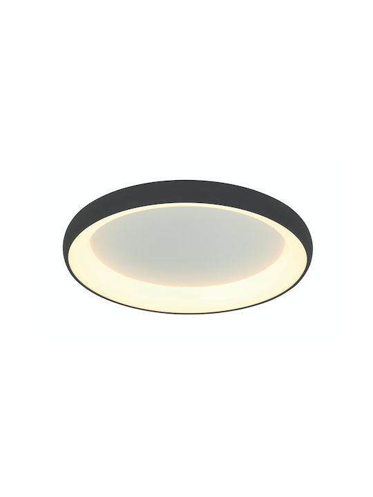 Zambelis Lights Μοντέρνα Μεταλλική Πλαφονιέρα Οροφής με Ενσωματωμένο LED σε Μαύρο χρώμα 40cm